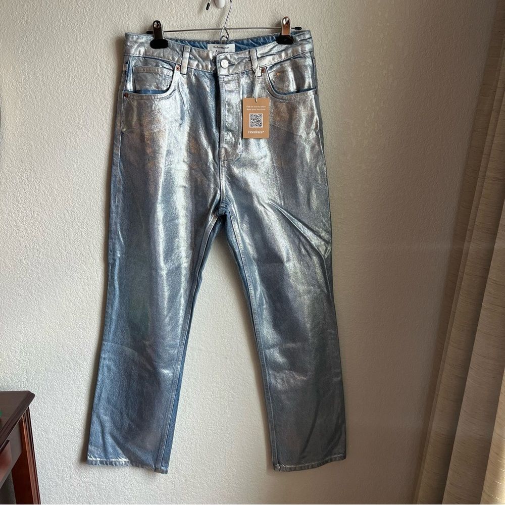 Reformation Silver Straight Leg Jeans - Picture 7 of 15